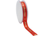 Band "Merry Christmas" B 15mm, L 25m, rot