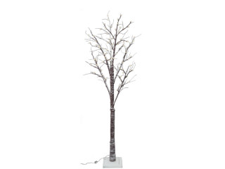Baum braun beschneit mit LED warmweiss, für Aussen H180cm 96 LEDs