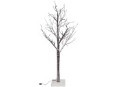 Baum braun beschneit mit LED warmweiss, für Aussen...
