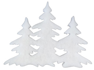 Tannenwald aus Watte dick, L 49 x H36 cm, D 4cm, weiss, schwer entflammbar
