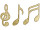 Notenset Glimmer gold 20cm 3-tlg.