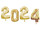 Sparset Folienballons 2024 gold, H 86-88cm, 4 Zahlen