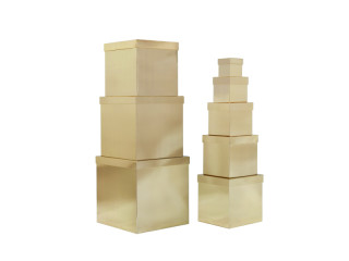 Geschenkkartons Würfel gold glänzend, 10 - 38 cm, 8-tlg.
