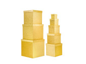 Geschenkkartons Würfel gold glitter, 10 - 38 cm, 8-tlg.