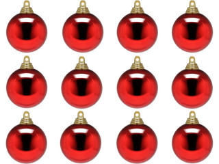 Weihnachtskugel B1 glanz rot, Ø 6cm, 12 Stück