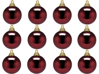 Weihnachtskugel B1 glanz bordeaux, Ø 6cm, 12 Stück