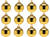boule de Noël B1 brillant or, Ø 6cm, 12 pcs.