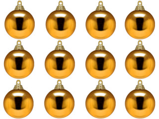 Weihnachtskugel B1 glanz dunkel-gold, Ø 6cm, 12 Stück