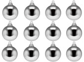 Weihnachtskugel B1 glanz silber, Ø 6cm, 12 Stück