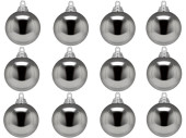 Weihnachtskugel B1 glanz stahlgrau, Ø 6cm, 12...