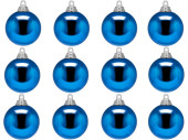 boule de Noël B1 brillant bleu, Ø 6cm, 12 pcs