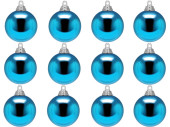christmas ball B1 shiny ice-blue, Ø 6cm, 12 pcs.