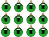 boule de Noël B1 brillant vert, Ø 6cm, 12 pcs.