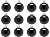 christmas ball B1 shiny black, Ø 6cm, 12 pcs.