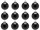 boule de Noël B1 brillant noir, Ø 6cm, 12 pcs.