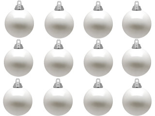 christmas ball B1 shiny white, Ø 6cm, 12 pcs.