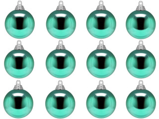 Weihnachtskugel B1 glanz mint, Ø 6cm, 12 Stück