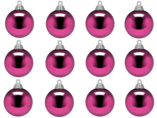 Weihnachtskugel B1 glanz cerise, Ø 6cm, 12 Stück