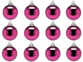 christmas ball B1 shiny cerise, Ø 6cm, 12 pcs.