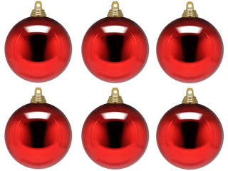 Weihnachtskugel B1 glanz rot, Ø 8cm, 6 Stück