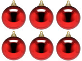 Weihnachtskugel B1 glanz rot, Ø 8cm, 6 Stück