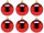 Weihnachtskugel B1 glanz rot, Ø 8cm, 6 Stück