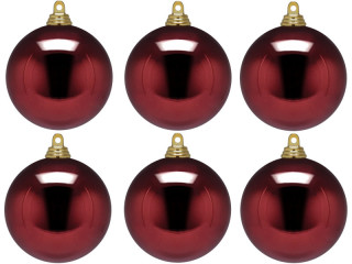 Weihnachtskugel B1 glanz bordeaux, Ø 8cm, 6 Stück
