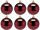 Weihnachtskugel B1 glanz bordeaux, Ø 8cm, 6 Stück