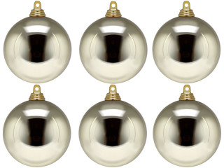 Weihnachtskugel B1 glanz champagner, Ø 8cm, 6 Stück
