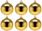 boule de Noël B1 brillant or, Ø 8cm, 6 pcs.
