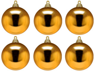 christmas ball B1 shiny dark gold, Ø 8cm, 6 pcs.