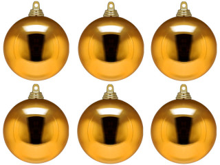 Weihnachtskugel B1 glanz dunkel-gold, Ø 8cm, 6 Stück