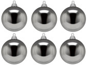 Weihnachtskugel B1 glanz stahlgrau, Ø 8cm, 6...