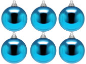 christmas ball B1 shiny ice-blue, Ø 8cm, 6 pcs.