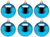 Weihnachtskugel B1 glanz eisblau, Ø 8cm, 6 Stück
