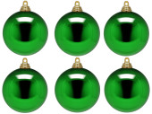 boule de Noël B1 brillant vert, Ø 8cm, 6 pcs.
