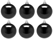 boule de Noël B1 brillant noir, Ø 8cm, 6 pcs.