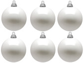 boule de Noël B1 brillant blanc, Ø 8cm, 6 pcs.
