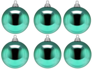 Weihnachtskugel B1 glanz mint, Ø 8cm, 6 Stück
