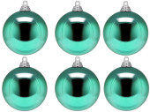 Weihnachtskugel B1 glanz mint, Ø 8cm, 6 Stück