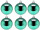 boule de Noël B1 brillant menthe, Ø 8cm, 6 pcs.