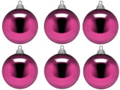 Weihnachtskugel B1 glanz cerise, Ø 8cm, 6 Stück