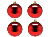 Weihnachtskugel B1 glanz rot, Ø 10cm, 4 Stück