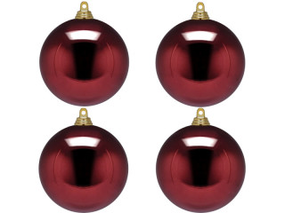 Weihnachtskugel B1 glanz bordeaux, Ø 10cm, 4 Stück