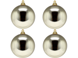 Weihnachtskugel B1 glanz champagner, Ø 10cm, 4 Stück