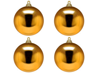christmas ball B1 shiny dark gold, Ø 10cm, 4 pcs.