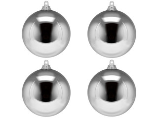 christmas ball B1 shiny silver, Ø 10cm, 4 pcs.