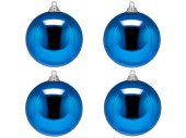 boule de Noël B1 brillant bleu, Ø 10cm, 4 pcs.