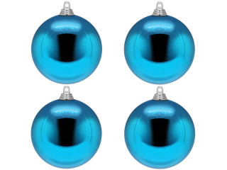 Weihnachtskugel B1 glanz eisblau, Ø 10cm, 4 Stück