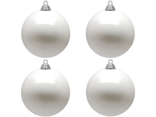 boule de Noël B1 brillant blanc, Ø 10cm, 4 pcs.